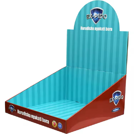 Custom Logo Display Stand Paper Corrugated Board Display Box for Cosmetic Lipsticks Stationery Displ