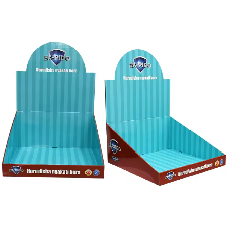 Custom Logo Display Stand Paper Corrugated Board Display Box for Cosmetic Lipsticks Stationery Displ