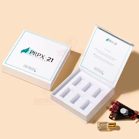 Custom Print Logo Design Magnetic Cosmetic Skincare Set Packaging Gift Box With Foam Insert