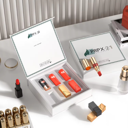 Custom Print Logo Design Magnetic Cosmetic Skincare Set Packaging Gift Box With Foam Insert