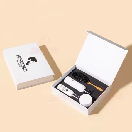 Custom Print Logo Design Magnetic Cosmetic Skincare Set Packaging Gift Box With Foam Insert