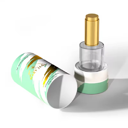 Custom Printing Biodegradable Cylinder Cosmetic Canister Bags Tube Box 