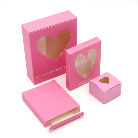Custom Paper Box with Heart Shape Display Window
