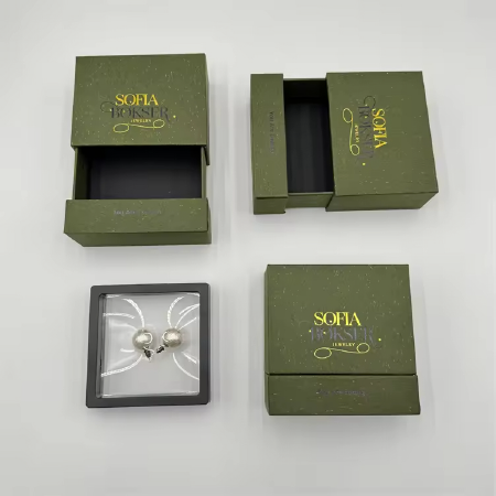 Personalized Custom Drawer Sliding Necklace Earring Bracelet Ring Gift Paper Packaging Jewelry Box