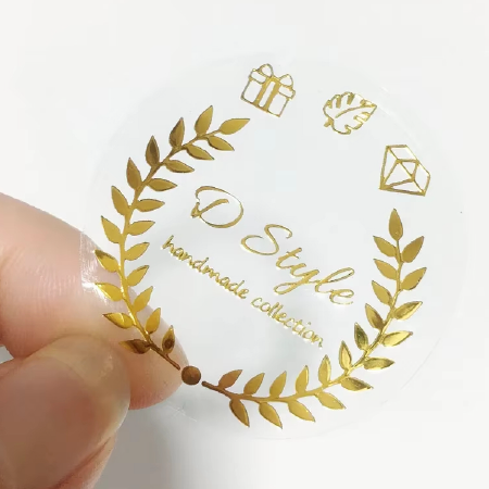 Custom Gold Foil Hot Stamping Roll Label Sticker