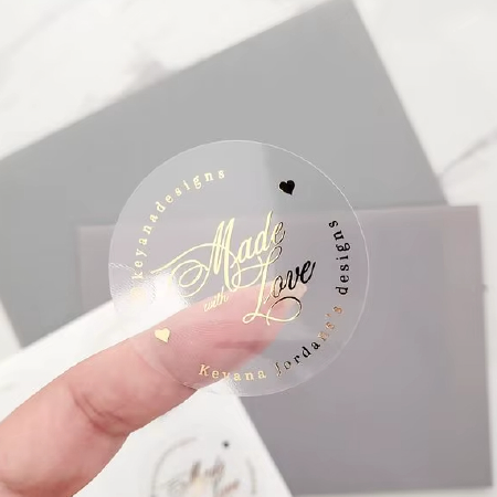 Custom Gold Foil Hot Stamping Roll Label Sticker