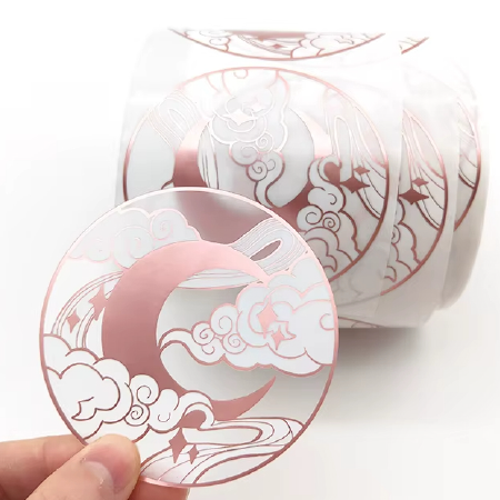 Custom Gold Foil Hot Stamping Roll Label Sticker