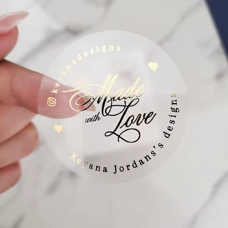Custom Gold Foil Hot Stamping Roll Label Sticker