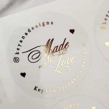 Custom Gold Foil Hot Stamping Roll Label Sticker