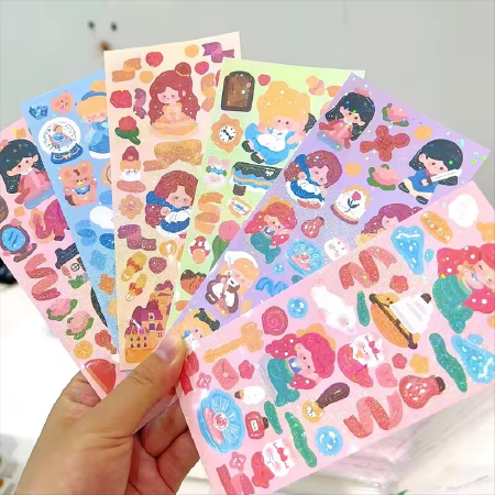 Adhesive Waterproof PVC Vinyl Cartoon Kiss Cut Sticker